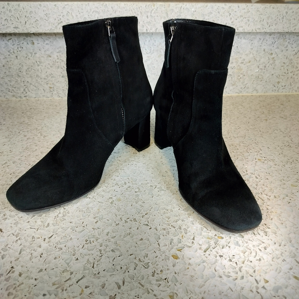 Barneys New York‎ Black Womens Suede Zip Ankle Bootie EU 38 US 7.5 Made in Italy